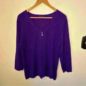 Cable and Gage Purple Sweater Size L